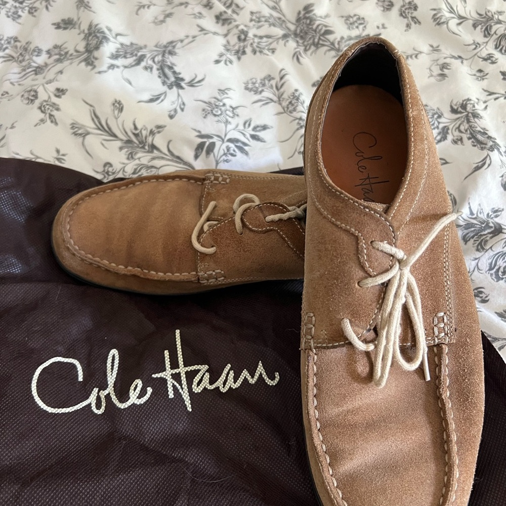 Cole Haan Tan Suede Loafers Moccasin-Style Slip-Ons